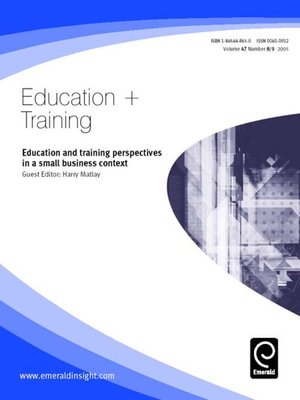 cover image of Education + Training, Volume 47, Issue 8 & 9